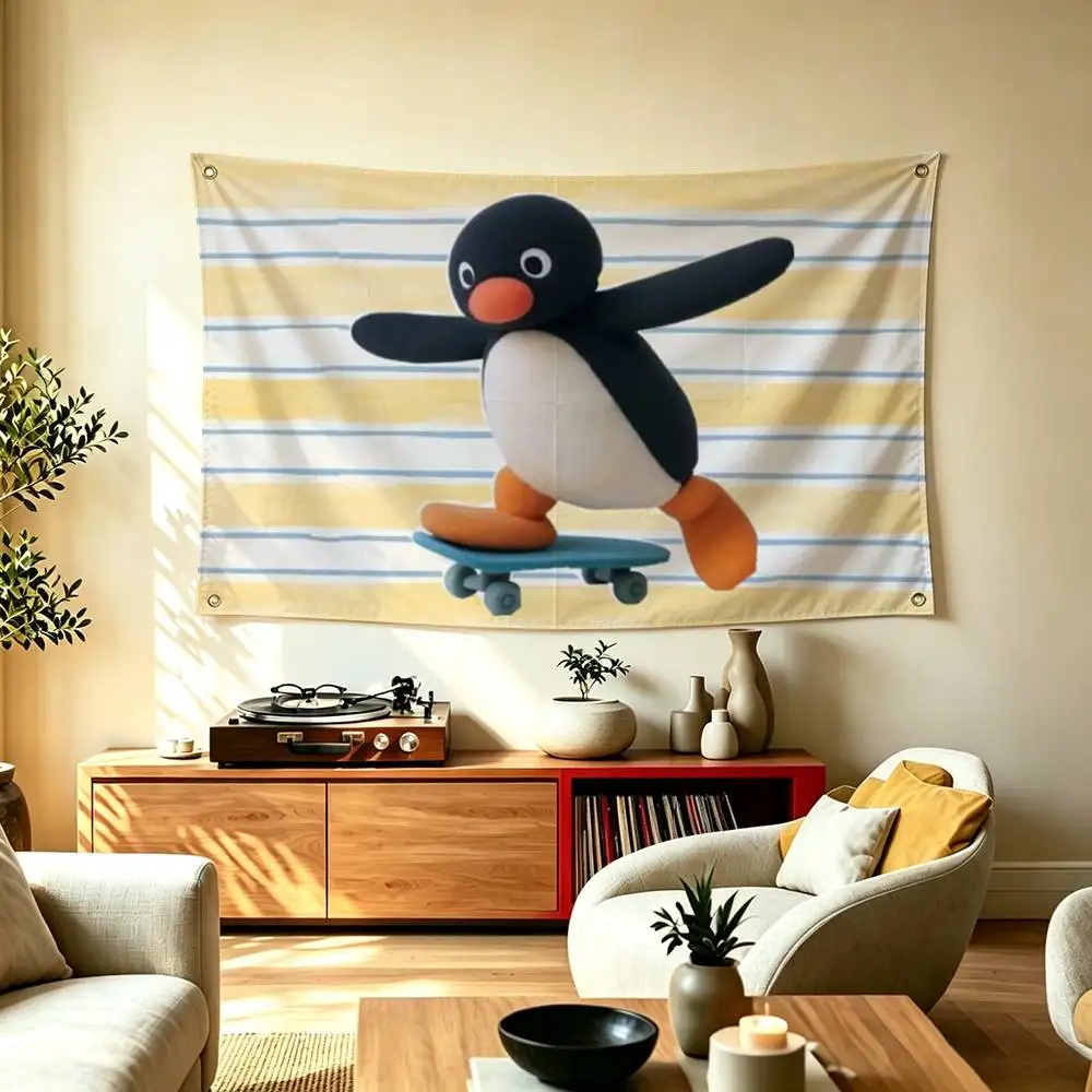 Switzerland Classic Cartoon Pingu  Flag Suitable For Party Club Outdoor Interior Wall Decoration Banner Fans Gift