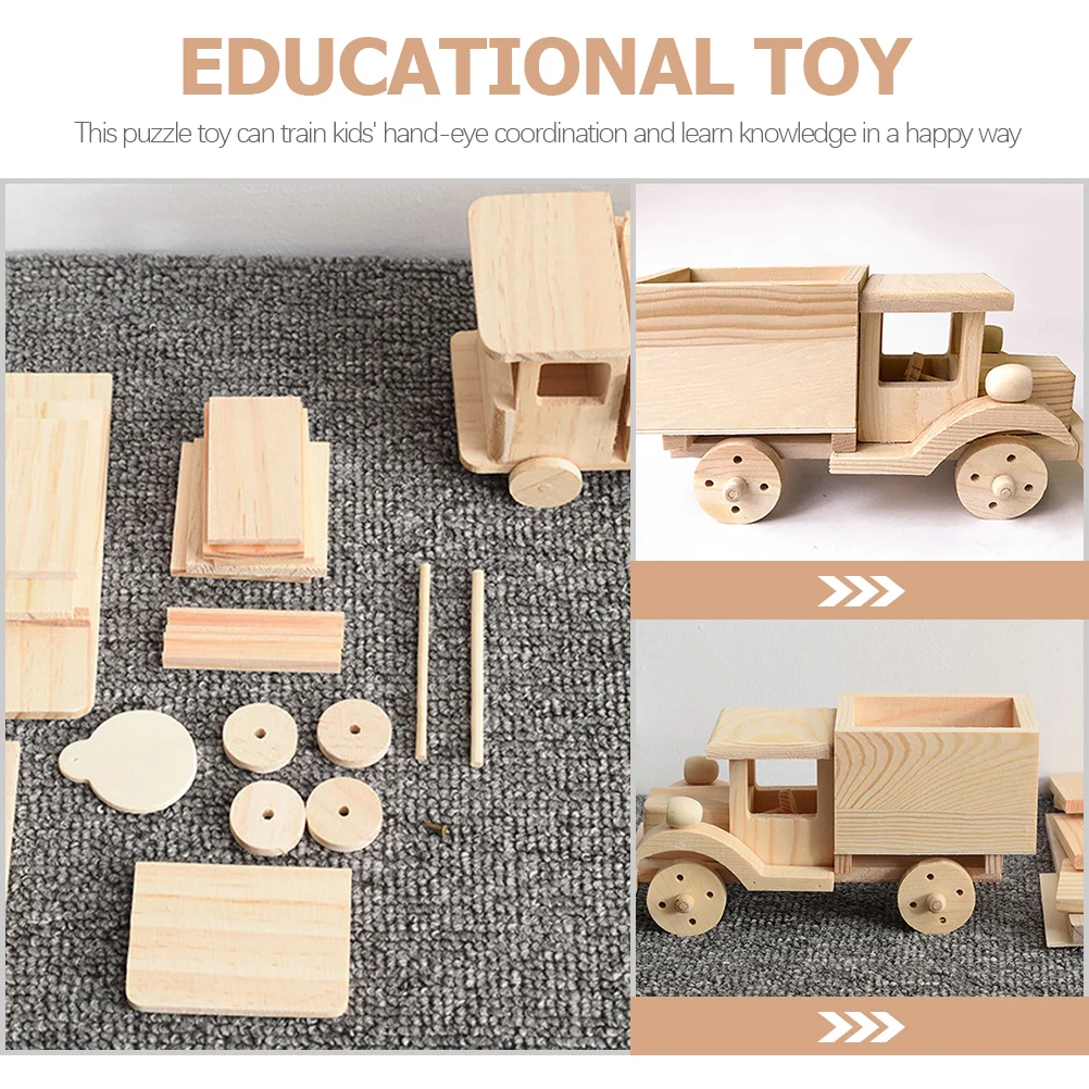 3 ชุด DIY ของเล่นม้าไม้ 3d ปริศนาของขวัญวันเกิดสําหรับเด็ก Building Blocks Assembly Suite