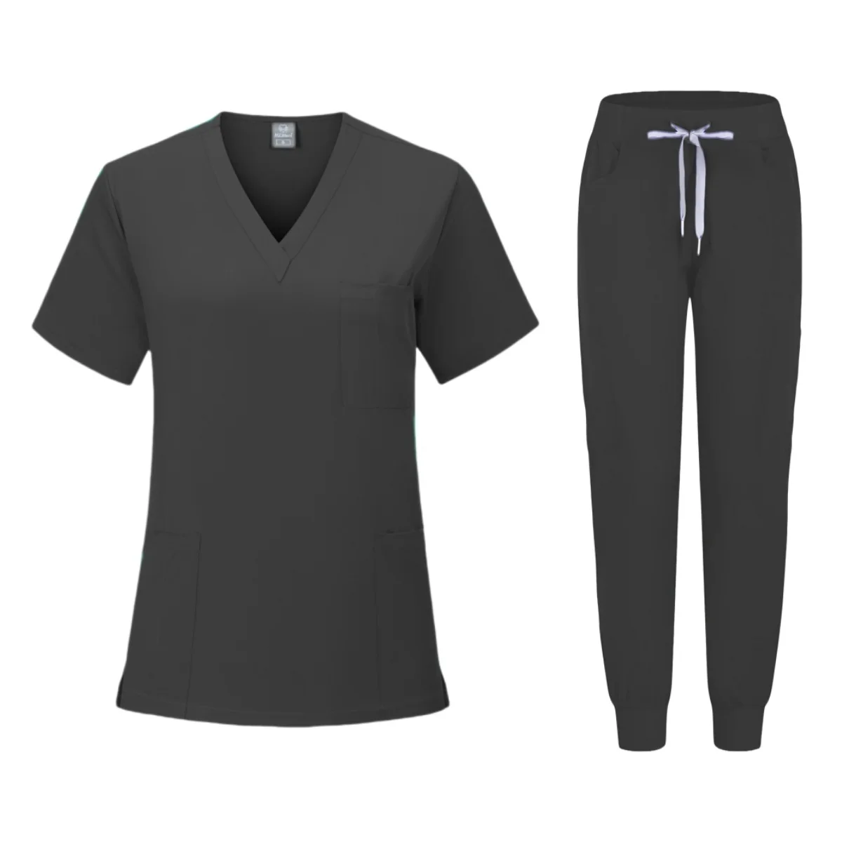 Multicolour Jogger Suits Doctor Nursing Uniforms Short Sleeve V-Neck Tops Pocket Pants Nurse Scrubs Set Medical Clinical Clothes