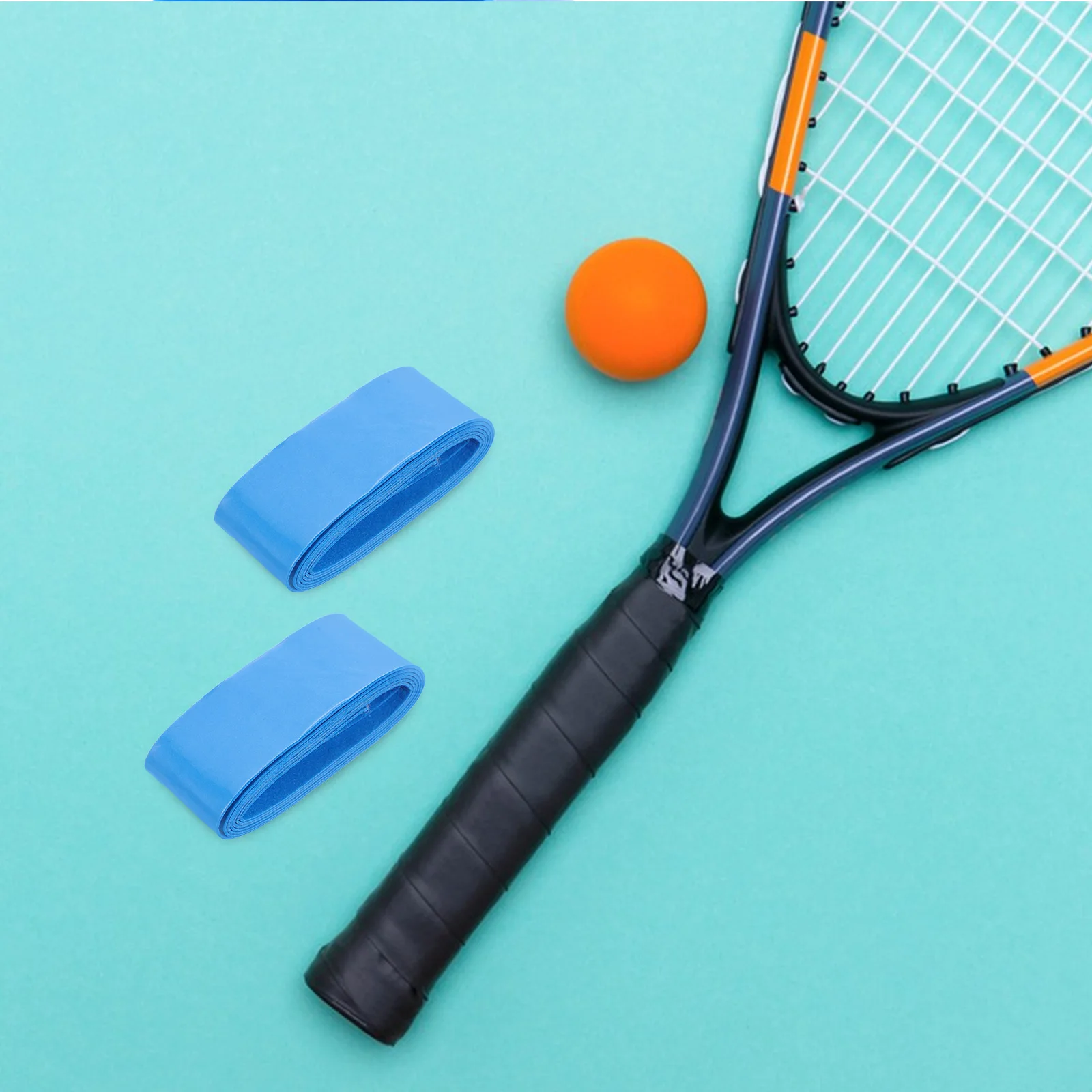 

2 Rolls Ergonomic PU Leather Racket Grip Nonslip Overgrip Tape Comfortable Fishing Handle