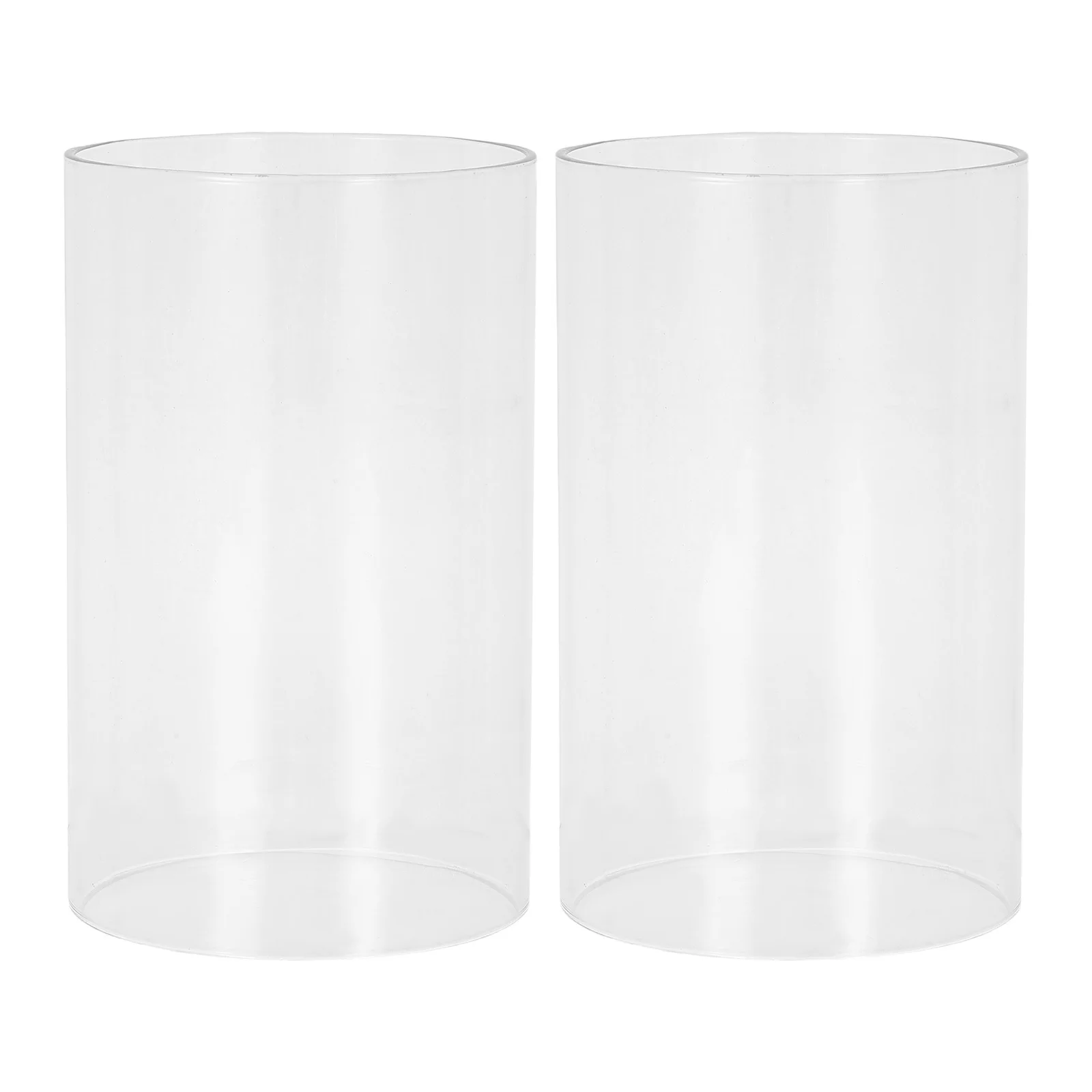 

2Pcs Clear Glass Covers Premium Material Elegant Design Romantic Home Accessory Clear Cover