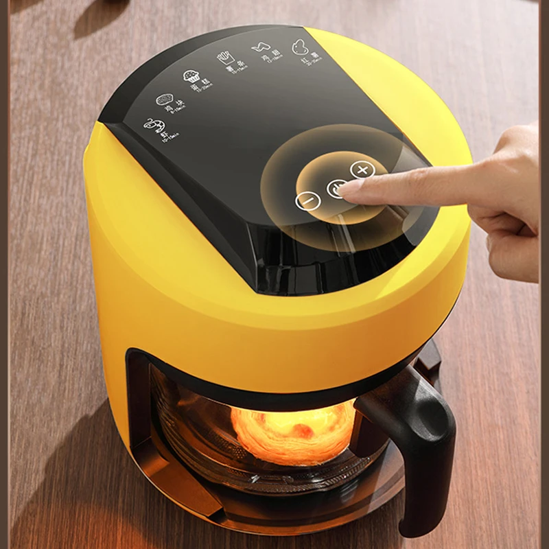 Friteuse à air électrique multifonction 220V, pour maison, visualisation transparente, entièrement automatique, petite capacité