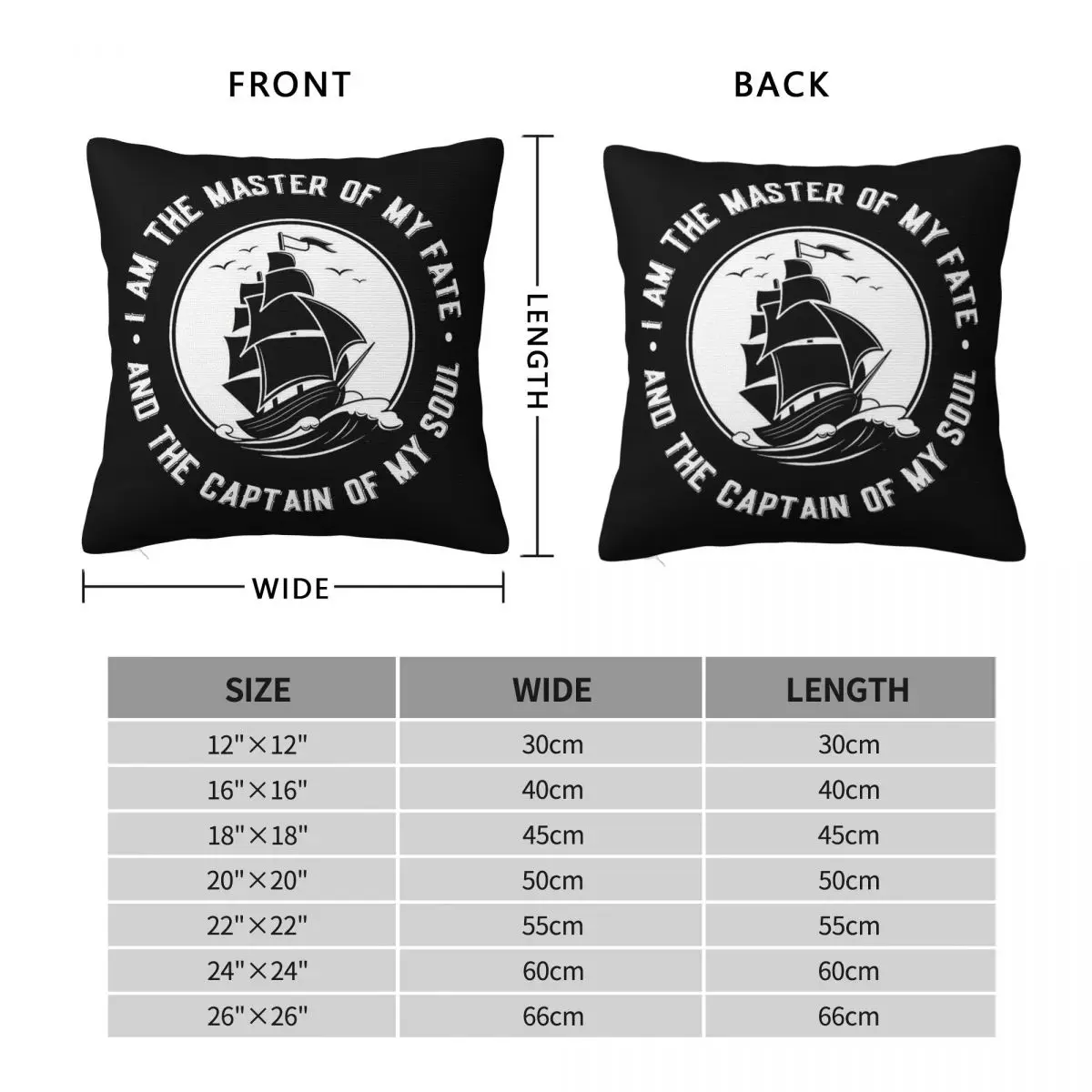 Master Of Fate Captain Of Soul Square Pillowcase Polyester Linen Velvet Printed Zip Decorative Bed Cushion Case 45x45