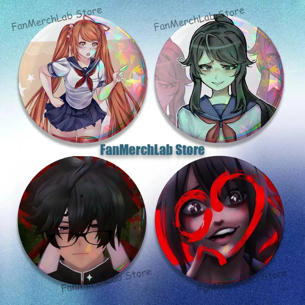 

Game Y-Yandere S-Simulator Brooches for Backpack Jewelry Accessories Gift Round Creative Anime Badge Brooch on Gifts