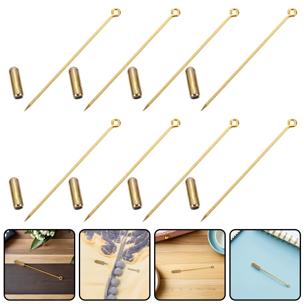 

20pcs Copper Brooch Jewelry Stick Long Needle For Diy Clothing Hat Decor Wedding Party Accessories Breast Pins Safety Pins