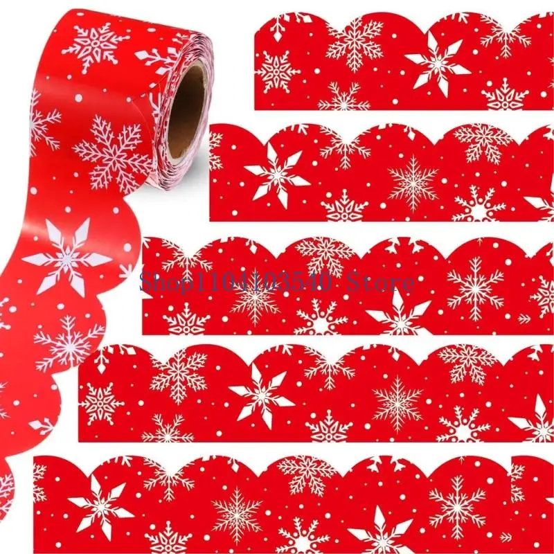 02DC Christmas Wall Border Roll, 3 Inch Festive Trim for Classroom Displays, Entry Frames, and Hallway Boards Seasonal