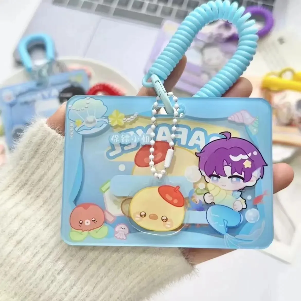 새로운 사랑과 깊은 공간 ID 카드 보호 커버 Sylus Xavier Cosplay 아크릴 학생 카드 커버 ID 커버