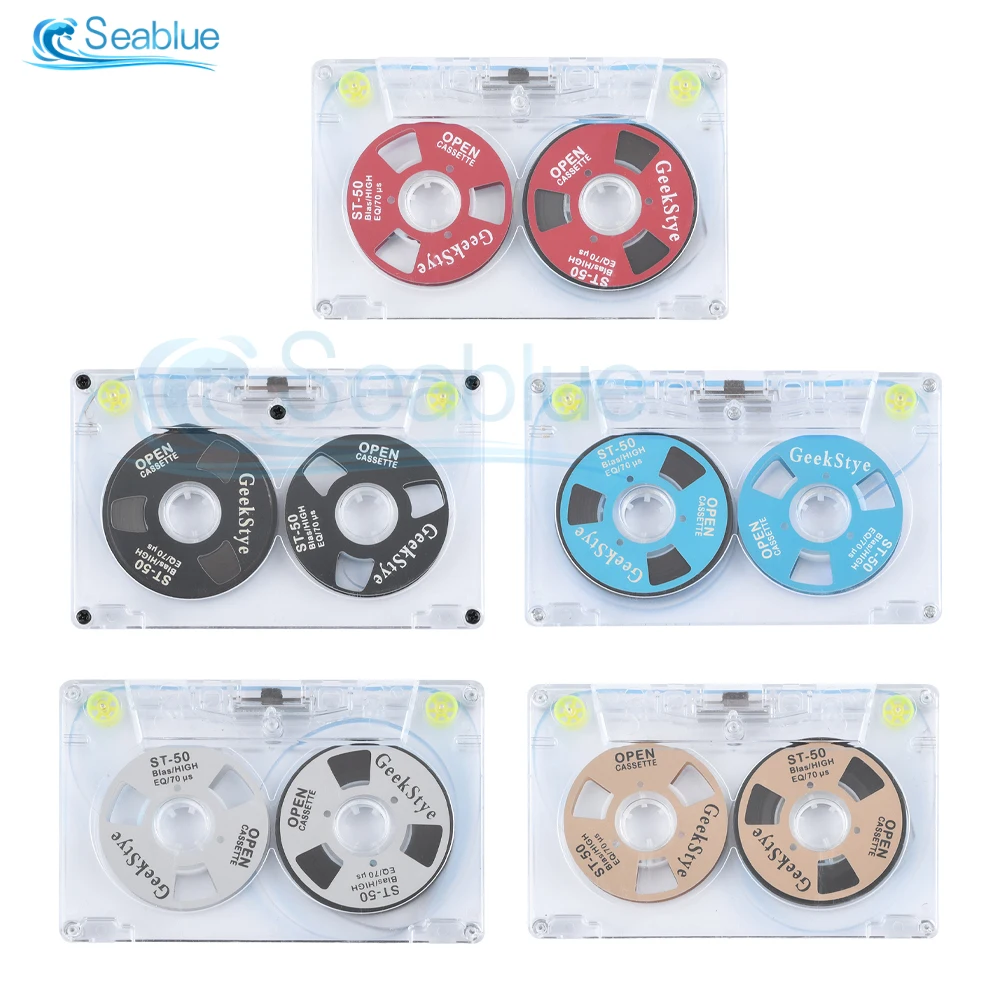 DIY Homemade Aluminum Reel Cassette Tape 45 Minute Can Record Blank Audio Recording Cassette Tape Vintage Metal Tape 3 Window