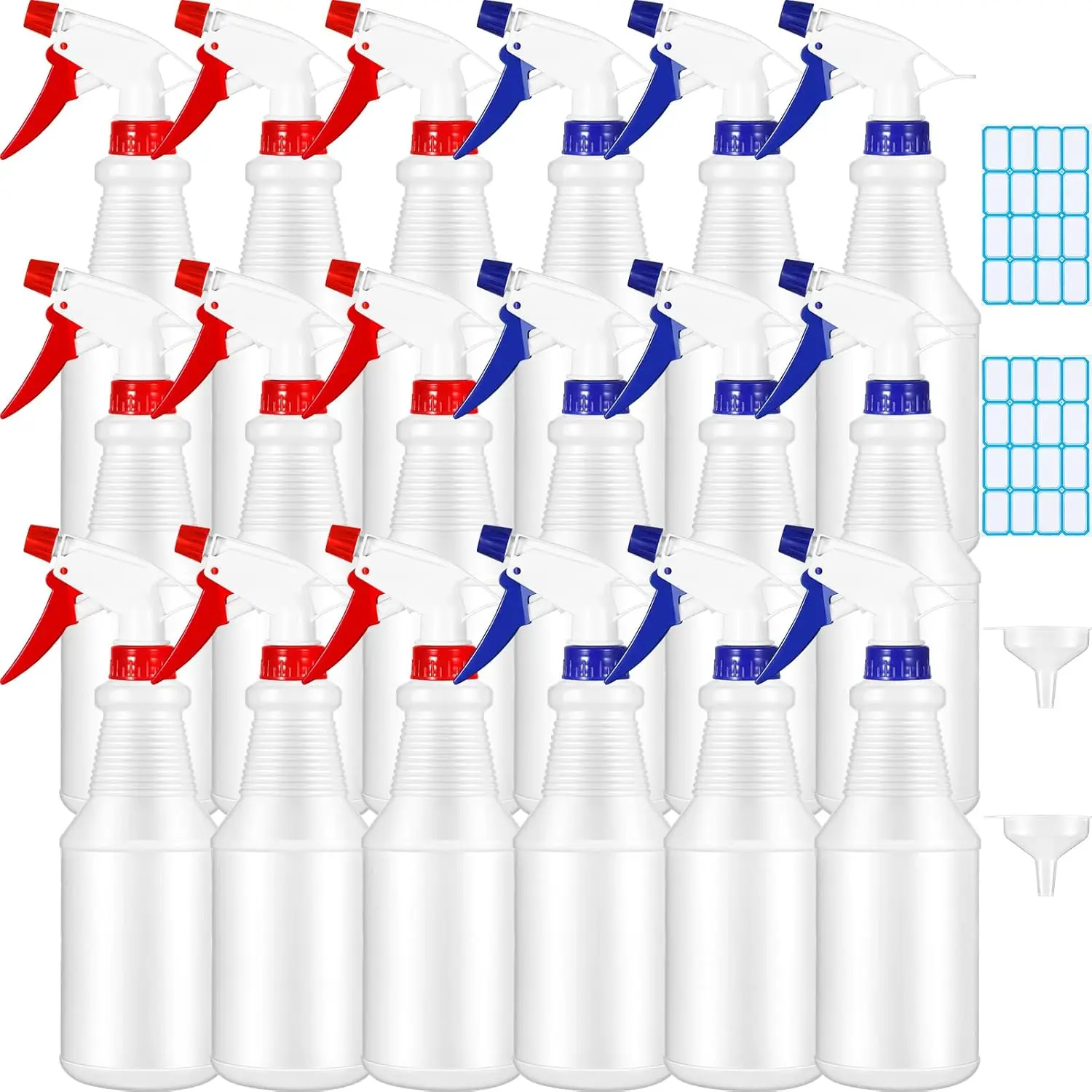 

18 Pack Spray Bottles in Bulk,16 oz Plastic Empty Clear Spray Bottles for Cleaning Solution Leak Proof Refillable with La