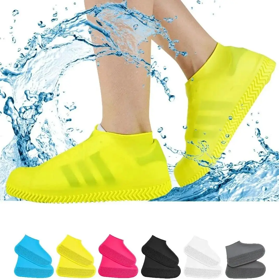 

1 Pair Silicone Waterproof Shoe Covers Non-slip Wear-resistant Outdoor Adult Children Rain Boots Portable Elastic Reusable