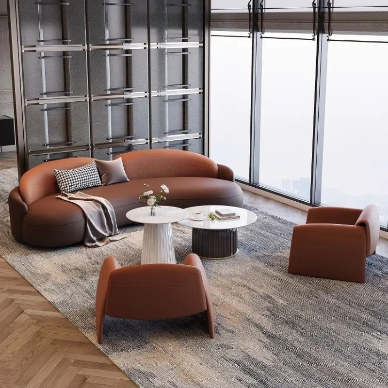 Office Negotiation Hotel Lobby VIP Club Curved Sofa Modern Simple 4S Store Commercial Rest Area Reception