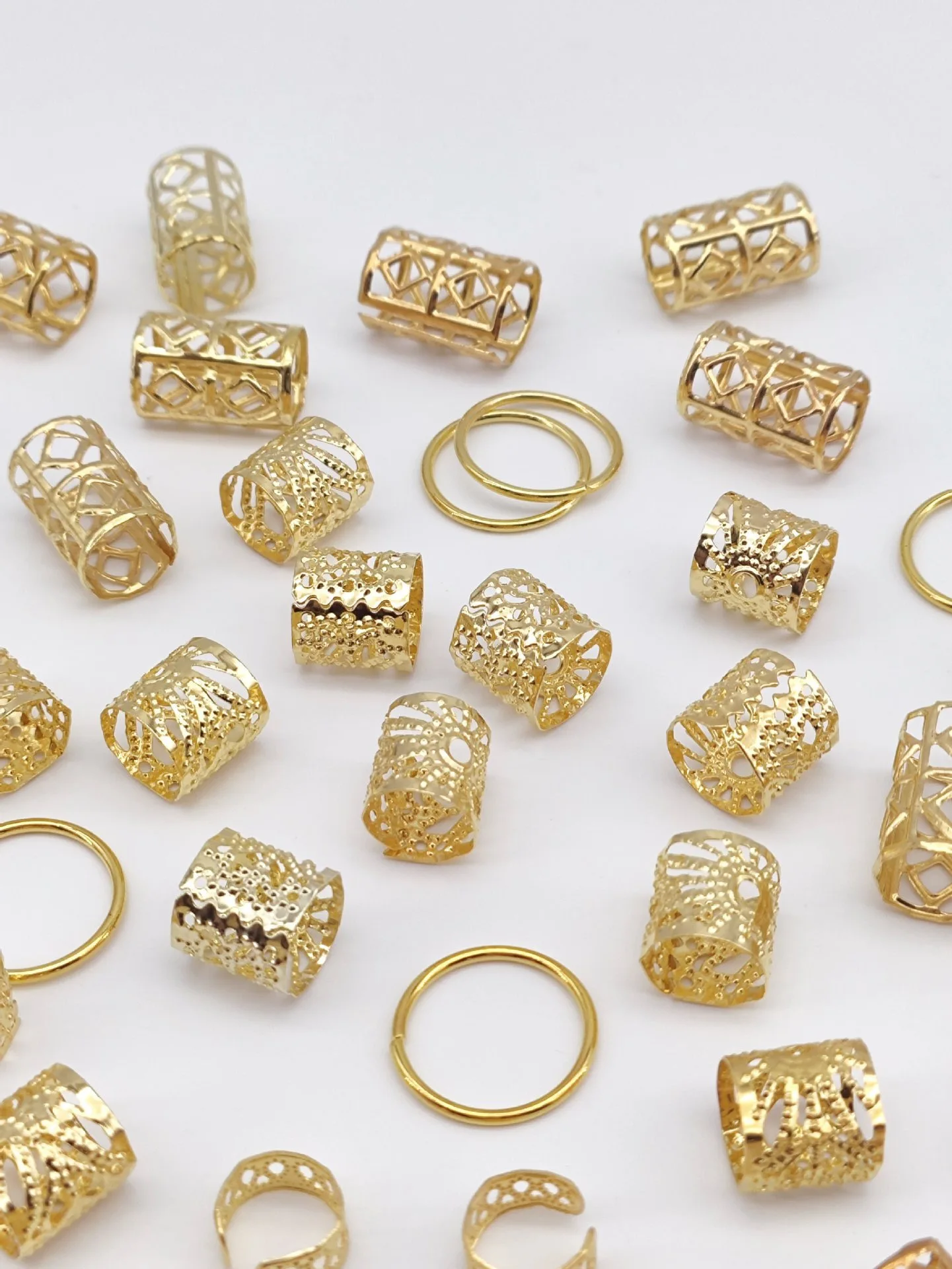 золотые кольца для волос для косичек 80 шт./упак. бусины для волос косы кольца для волос в стиле хиппи аксессуары для волос Loc украшения для волос для косичек