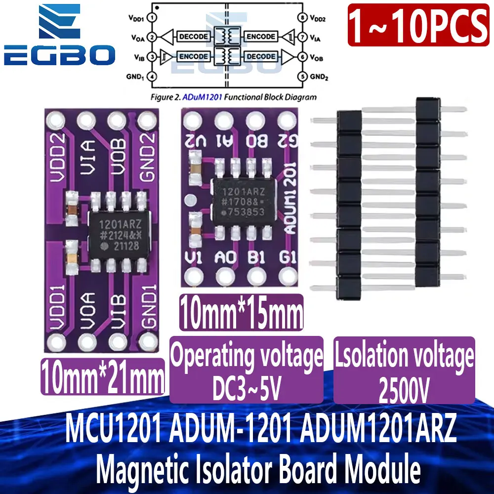 1~10PCS EGBO Magnetic Isolator Board Module  MCU1201 ADUM-1201 ADUM1201ARZ magnetically isolated instead of the photocoupler