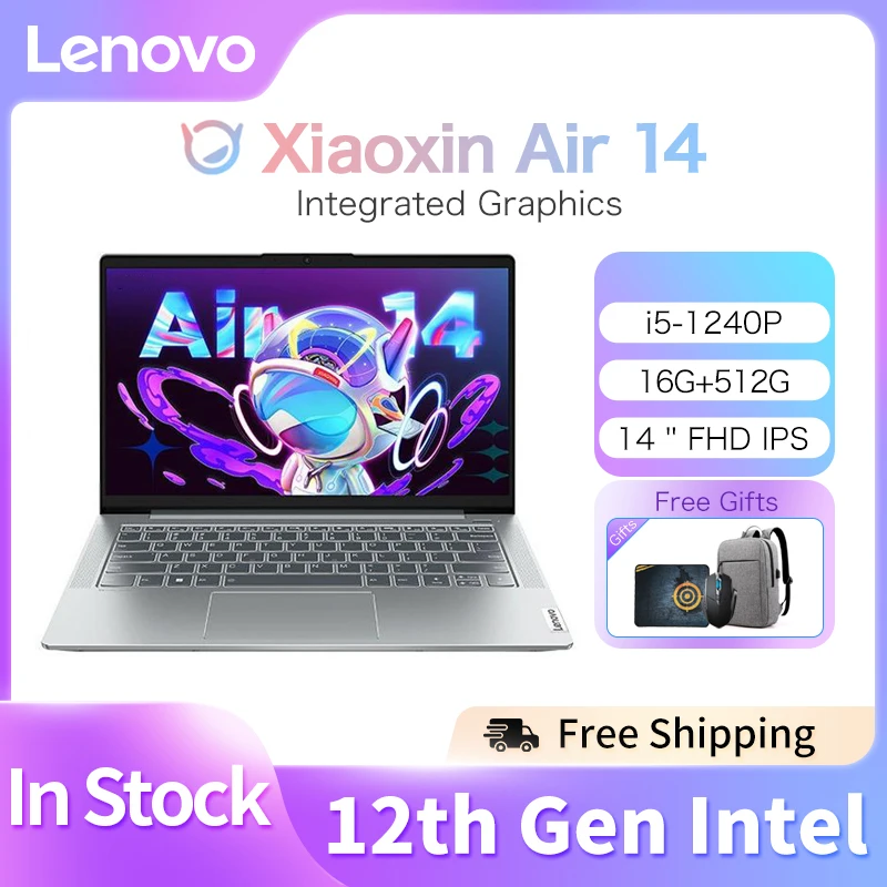 Lenovo Xiaoxin Air 14 Slanke Laptop Amd Ryzen R5-5500 16Gb Ram 512Gb Ssd 14-Inch Fhd Ips kantoor Notebook Gaming Computer