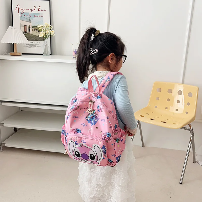 Stitch Backpack Cartoon Cute Figure Polychrome Waterproof Material Kindergarten Children Both Shoulders Casual Portable Outing - Image 2