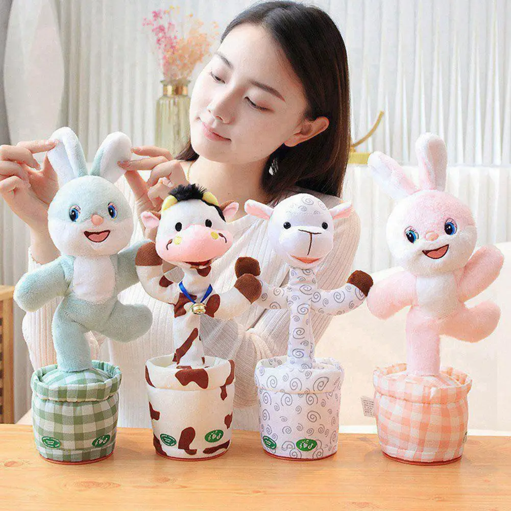 Singing Plush Toy Baby Learns To Talk, Squirms, Dances, Plays Bunny And Soft Birthday Doll, Dances Music Children's Gift, A5P1