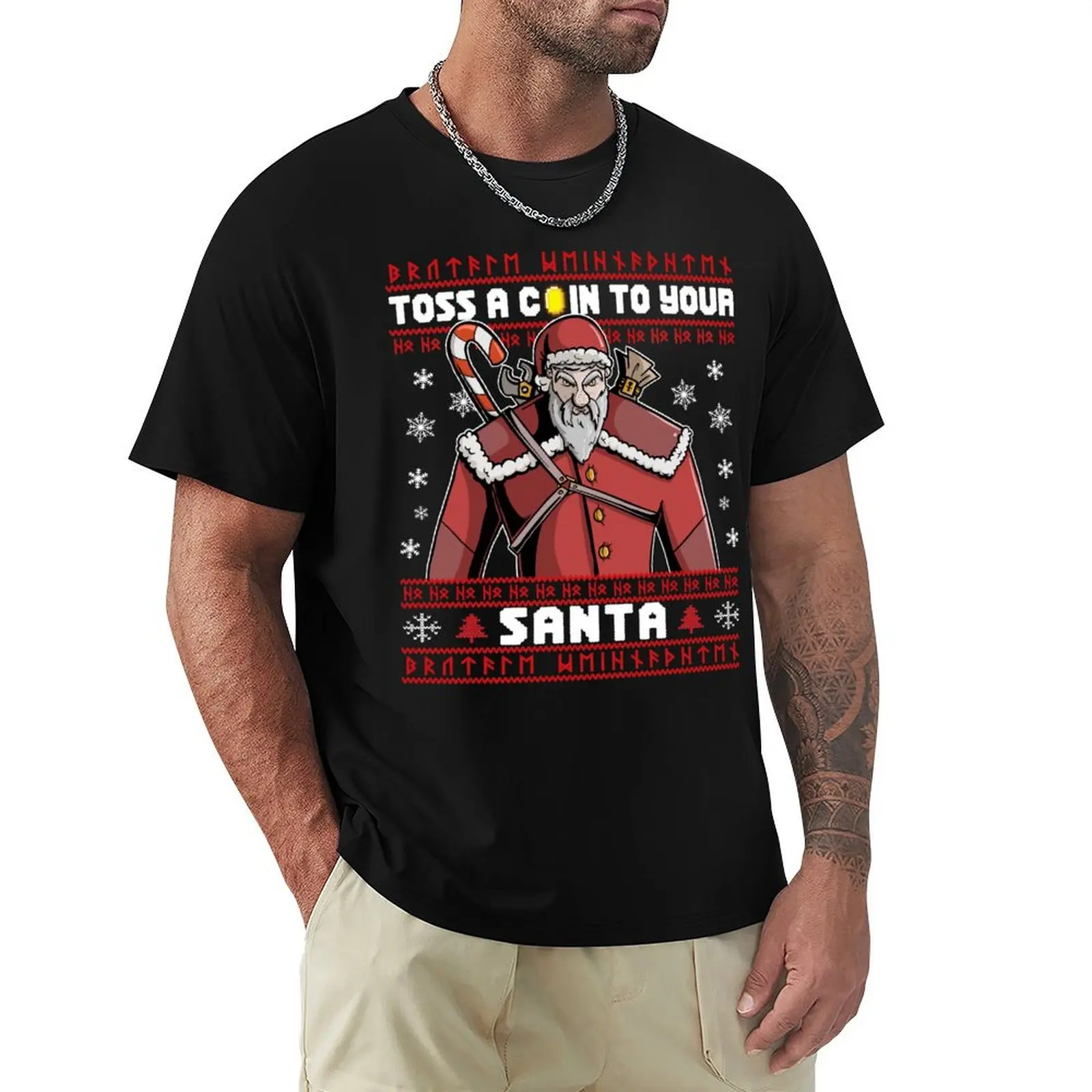 Witcher Santa Claus Ugly Christmas Sweater Xmas RPG Roleplay DnD Dungeon Master Dungeon and Dragons Gamer Nerd Geek Shir T-Shirt