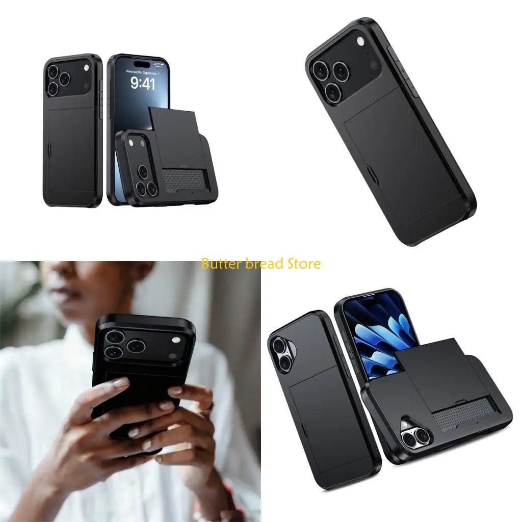 W89C Strong Plastic Protective Case Featuring Integrated Card Slot for Phone 17