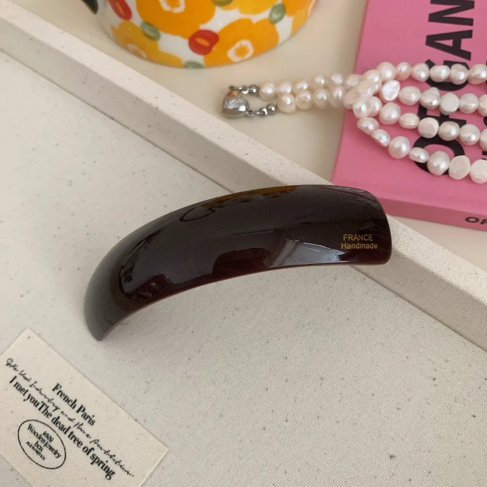 

Luxury French Style Acetate Hair Clip Red Sweet Vintage Spring Clip Temperament Elegant Barrettes Girl