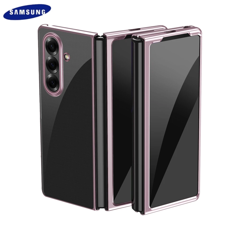 Роскошный гальванический чехол для Samsung Galaxy Z Fold 7, 6, 5, 4, 3, 5G, складной экран, гальванический ПК, прозрачный защитный чехол
