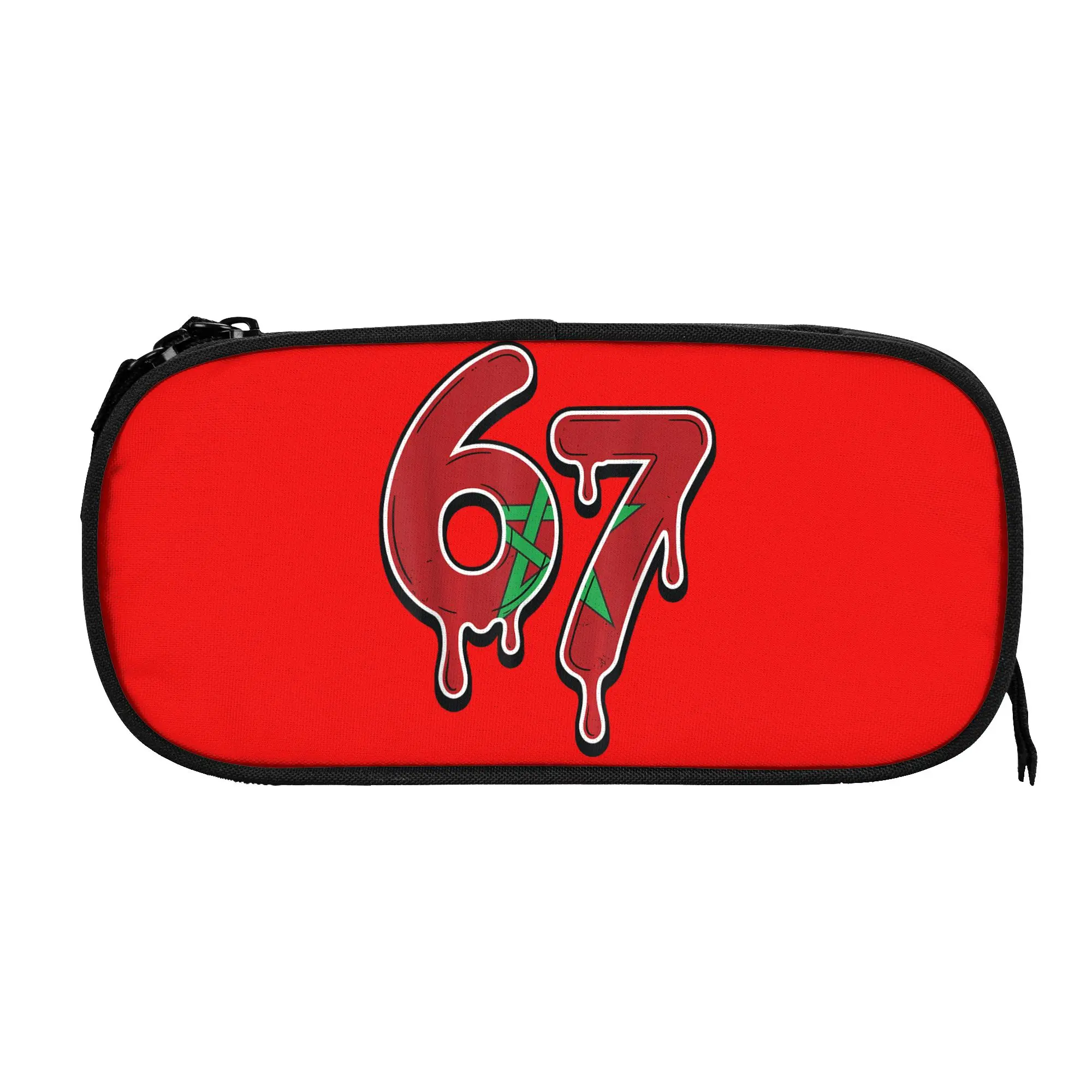 Classic 67 Six Seven Morocco Flag Moroccan Pencil Cases Pencilcases Pen Box Kids Big  Bags Students School Gift Stationery