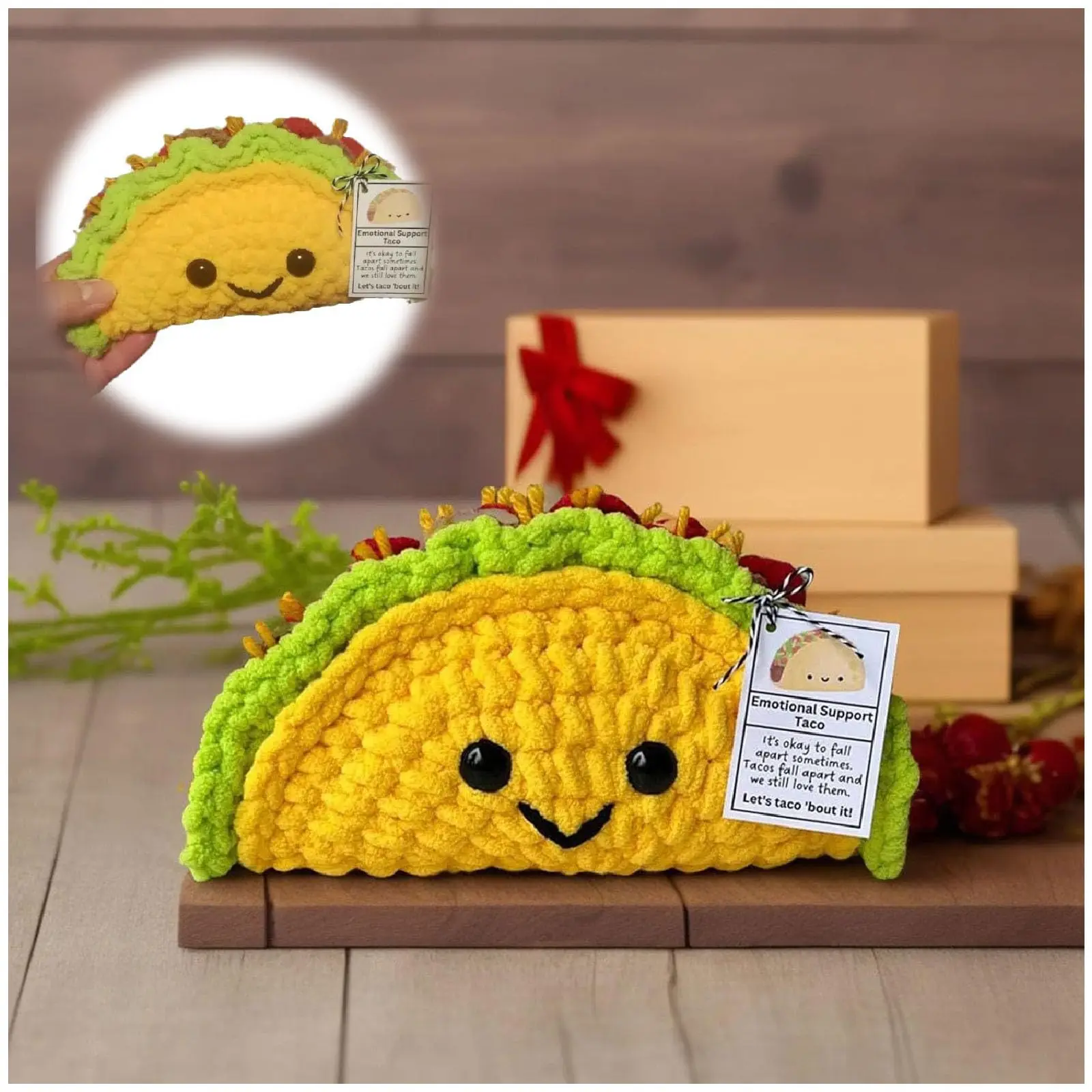 Adorable juego de peluche de comida, regalos de comodidad emocional hechos a mano para amigos y familiares: lindo soporte para cualquier ocasión