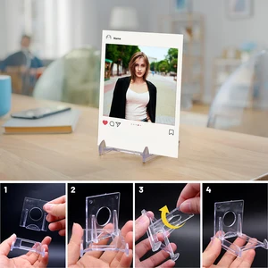 10/20 pcs mini acrylic exhibitor light display easels adjustable plate frames rack wedding decoration house 7 Main Sales Automotive Easel - №8