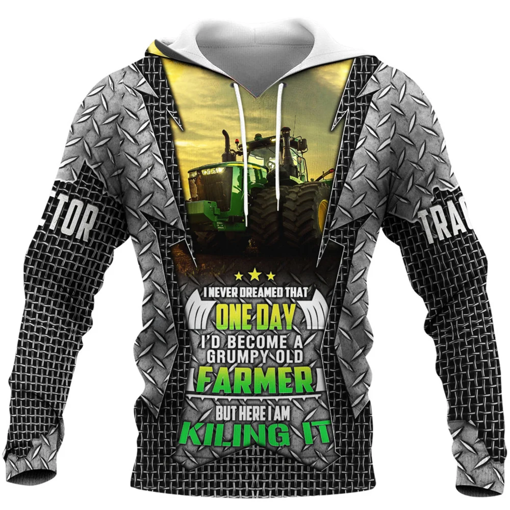 

CLOOCL Men Hoodie Tractor Farmer 3D Printed Unisex Pullover Hooded Sweatshirt Fashion Streetwear Casual Jacket Tracksuit