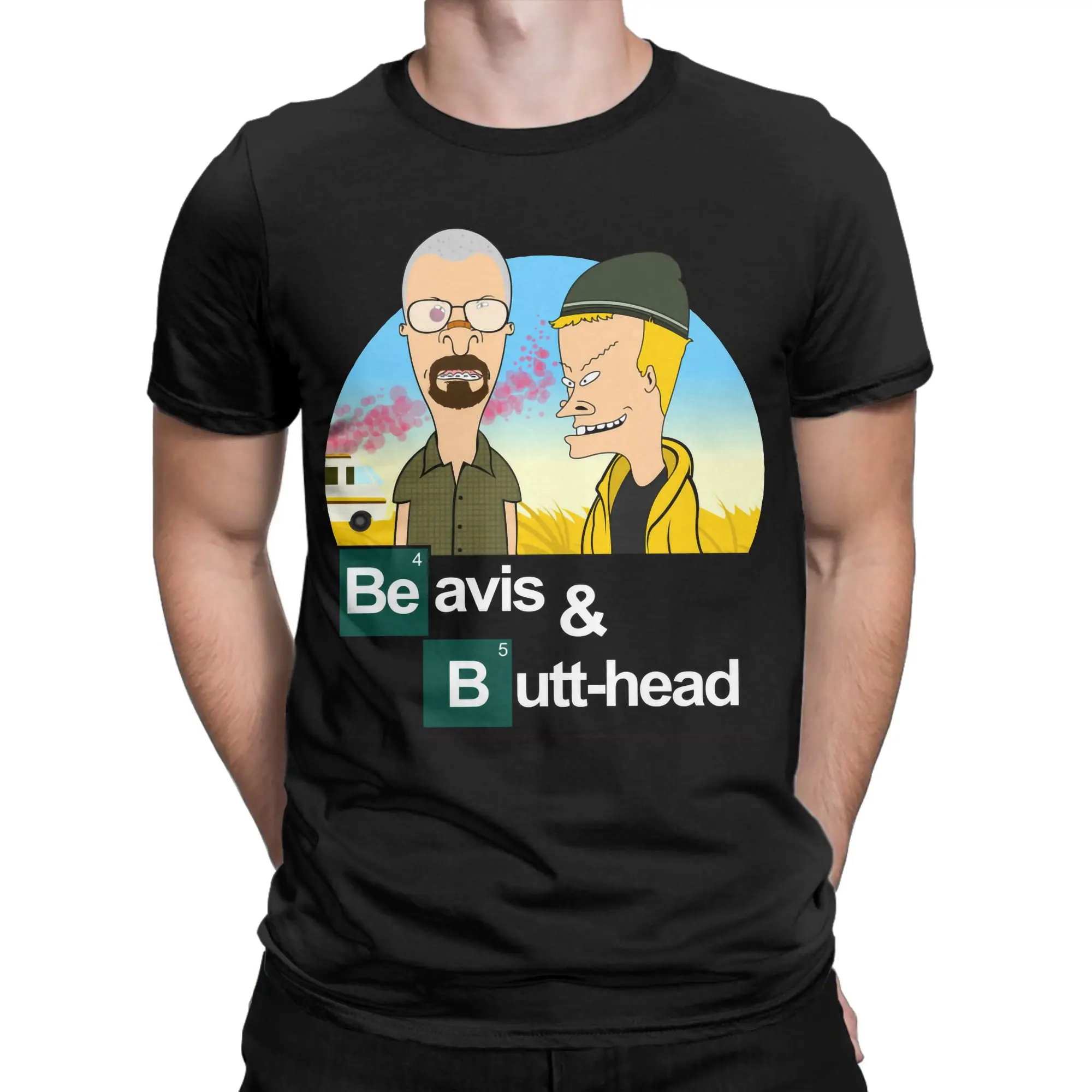 Breaking Beavis T-Shirt Beavis and Butthead 90s Cartoon BB Humor Cotton Tees Round Neck Short Sleeve T Shirts Original Clothing