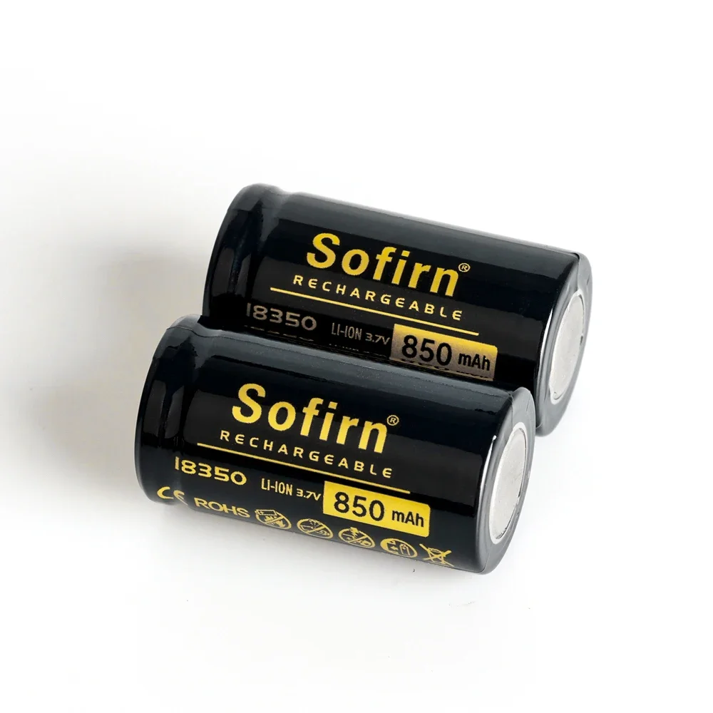 Sofirn 18350 850mah Flat Head or Top Head Rechargeable 3.7V Lithium for Sofirn SP40 SP40A Headlamp