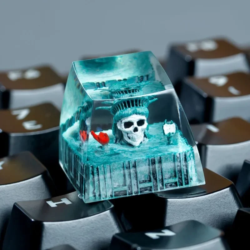 ESC Transparent Handmade Anime Key Caps Skull Head Keycap DIY Suitable for Cherry Cross Axis Mechanical Keyboard Accessory Gift