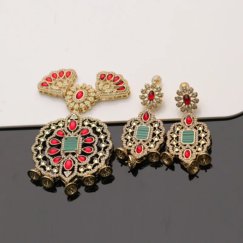 Cubic Zircon CZ Micro Pave Flower Connector Tassel Pendant And Earring setting For Pearl Necklace Earring Jewelry DIY
