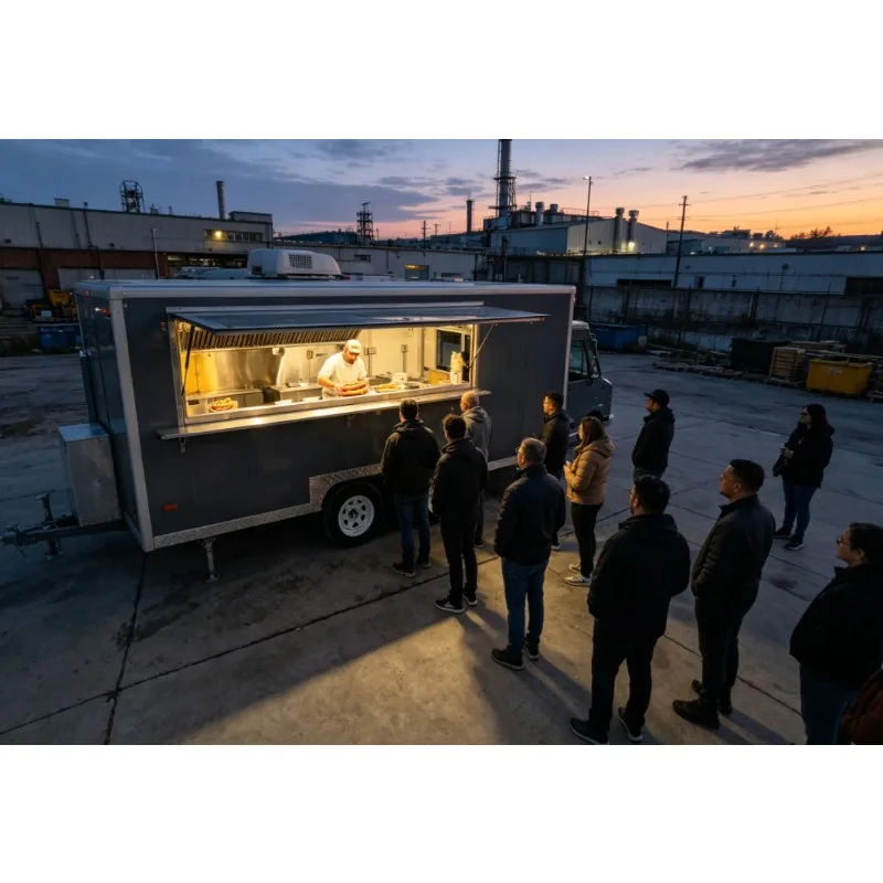 Commercial Mobile Food Trailer with Complete Kitchen Taco Pizza Hamburger BBQ Coffee