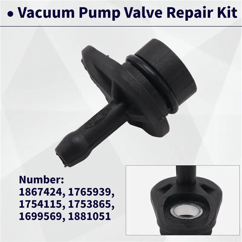 A01K-Vacuum Pump Valve Black ABS Car Vacuum Pump Valve Repair Kit For Ford 1.0 & 1.5 Ecoboost Fiesta Focus Transit 1867424 17659