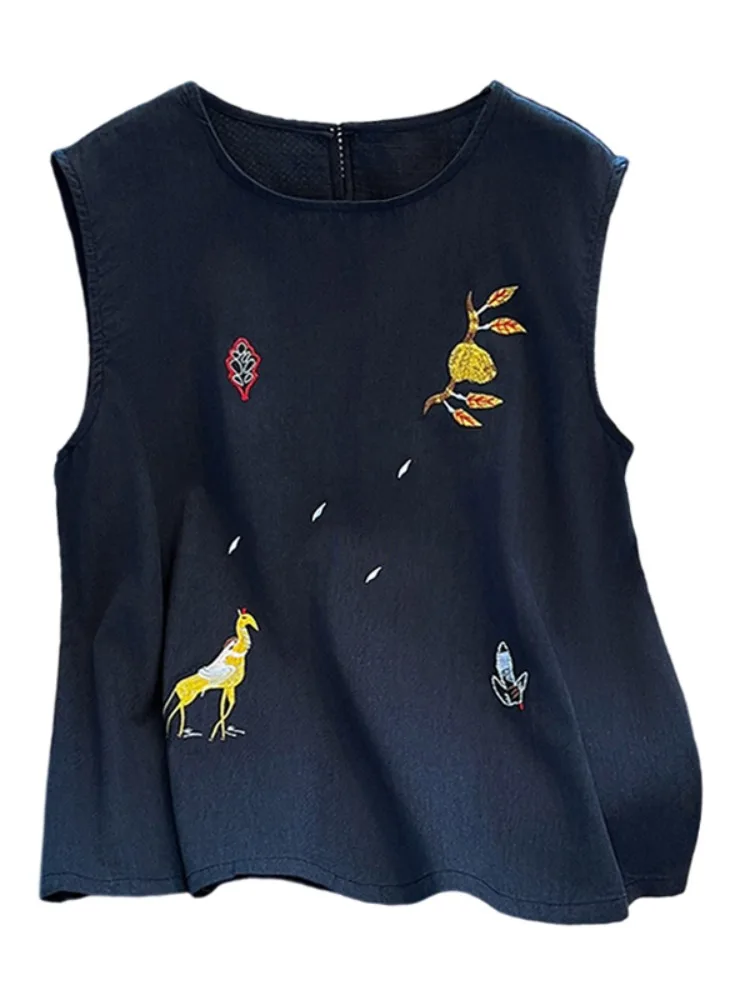 سترة نسائية مطرزة ثقيلة مستديرة Ne Svel irt ملابس خارجية صيفية فضفاضة ذاتية التشغيل وزر Sle #5