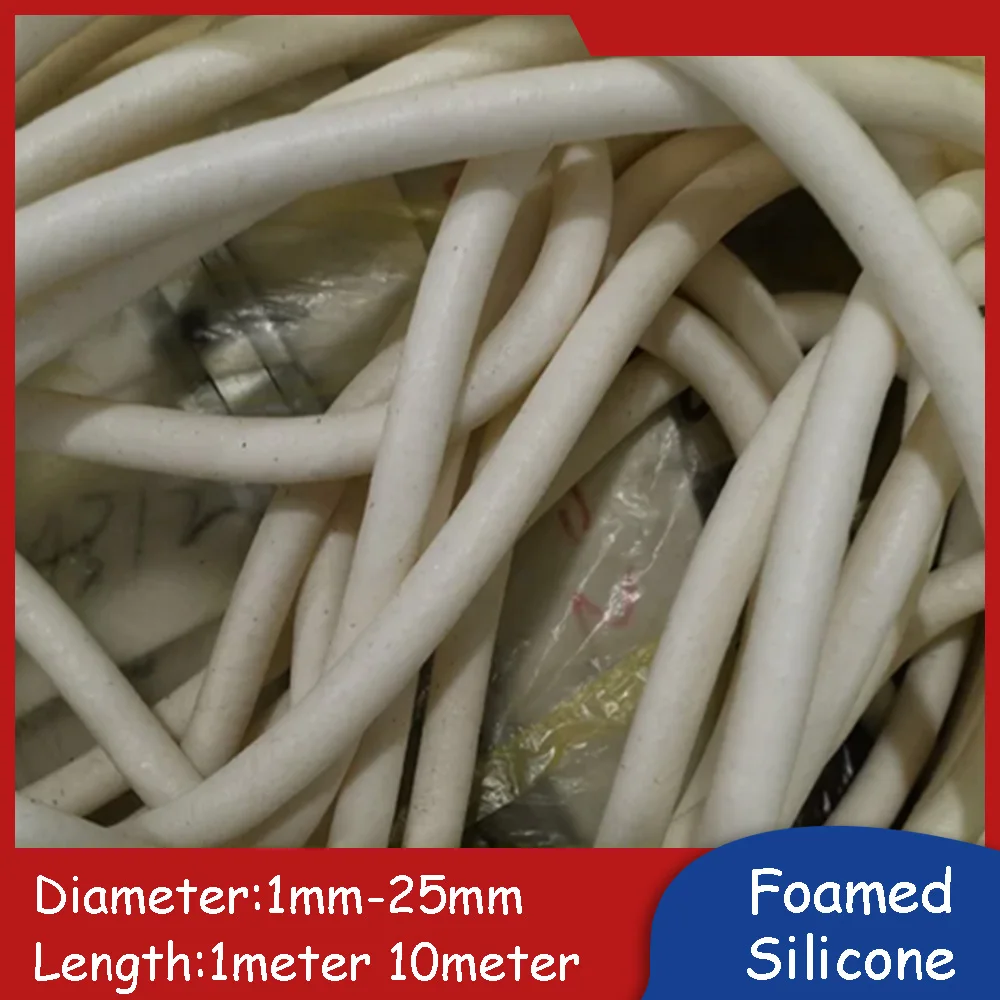 

Foam Silicone Strip Sponge Rubber Cord Round Flexible Sealing Stripping Soft Sealed 1mm-25mm Diameter