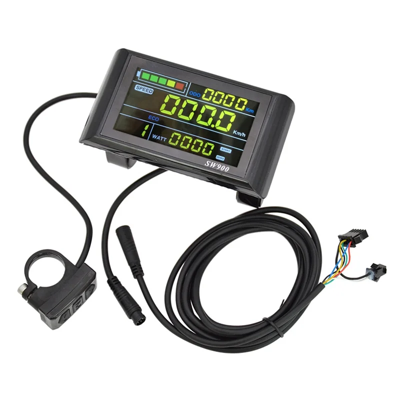 SW900 LCD Display Meter Control Panel 24 36 48V 52V 60V Electric Scooter 6 Pins Plug Riding Speed Time Power Display