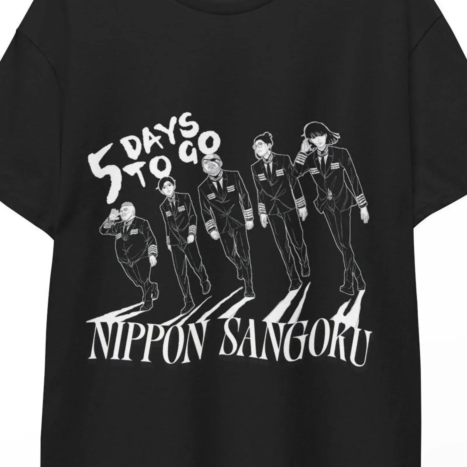 Футболка Nippon Sangoku с надписью «5 дней до...», черная, забавная, в стиле аниме, винтажная, модная, унисекс, стильная, для повседневной носки