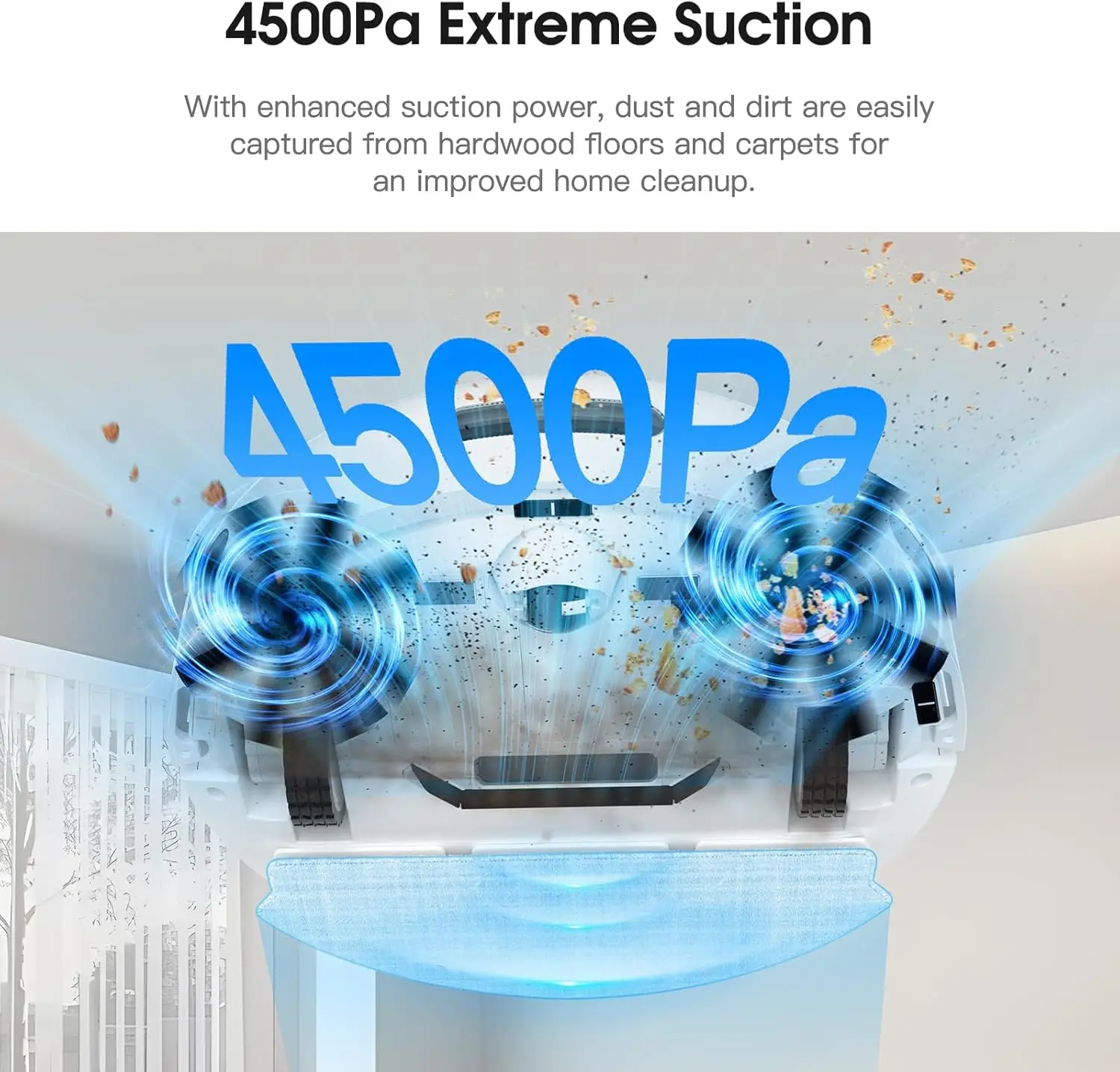 Пылесос и швабра с всасыванием 4500 Па, улучшенным 3D-предотвращением препятствий, интеллектуальным приложением следующего поколения и роботизированным голосовым управлением Va