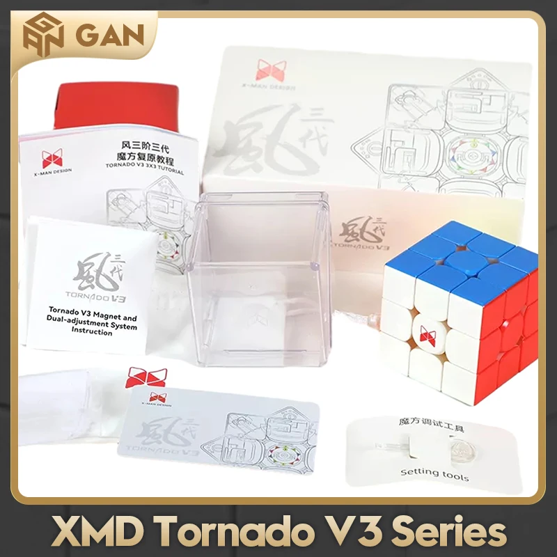 [XMD Tornado V3 Series] Qiyi Maglev 3x3 Speed Magnetic Cube - Dual Positioning Core Puzzle Toy for Professional Cubers