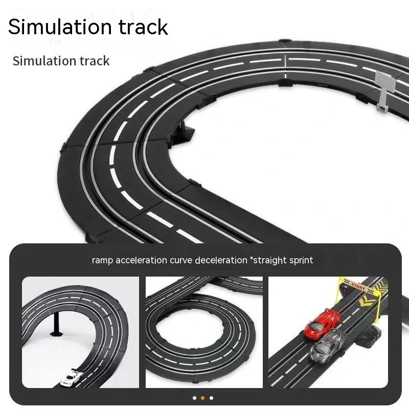 Electric Rail Car 1/43  Car Racing Track Toy Autorama Circuit Voiture Electric Railway Slot Race Double Remote Control  Car Toy