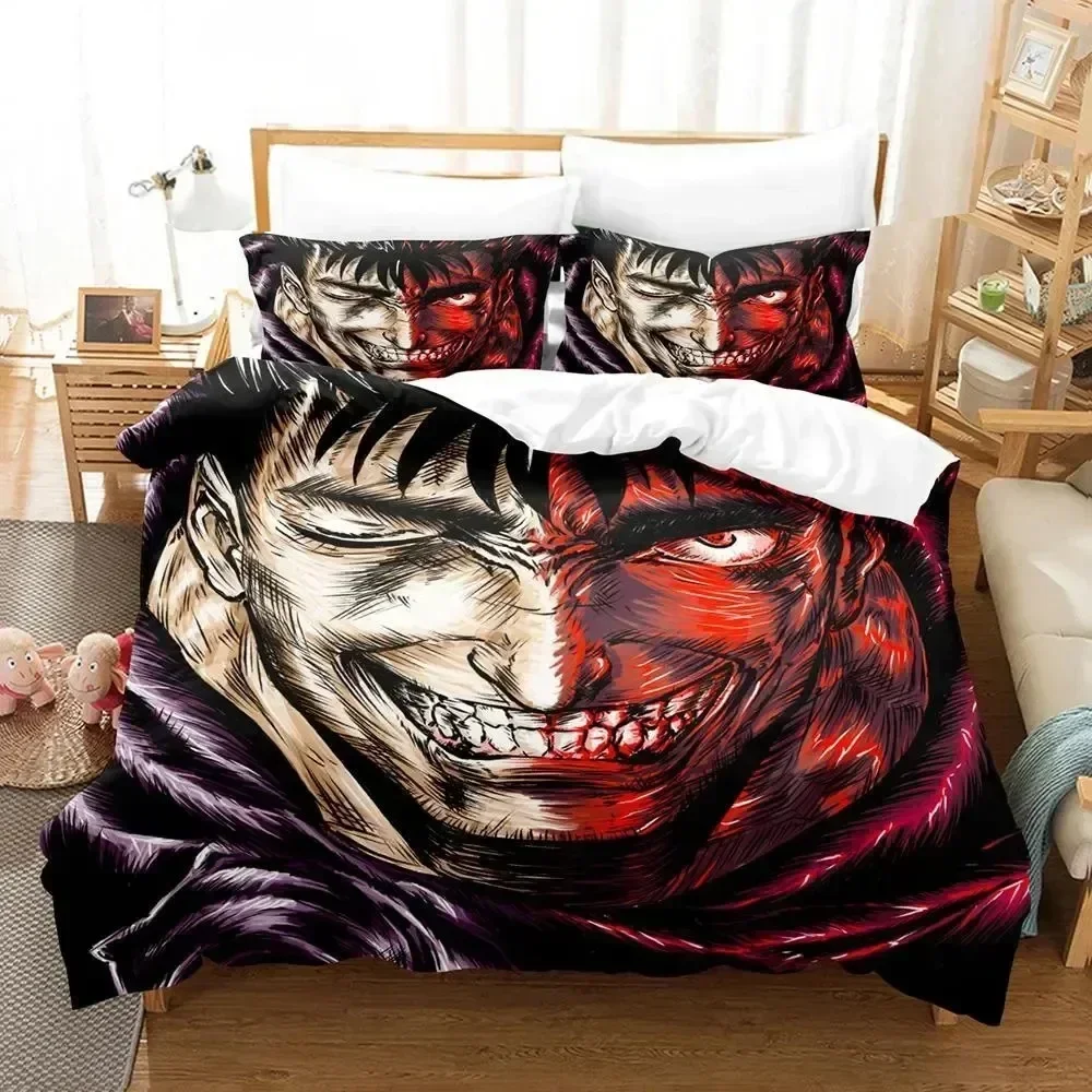 3D Print Anime Berserk Bedding Set For Bedroom Soft Modern Bedspreads Comefortable Kids Duvet Cover Quilt Cover And Pillowcase
