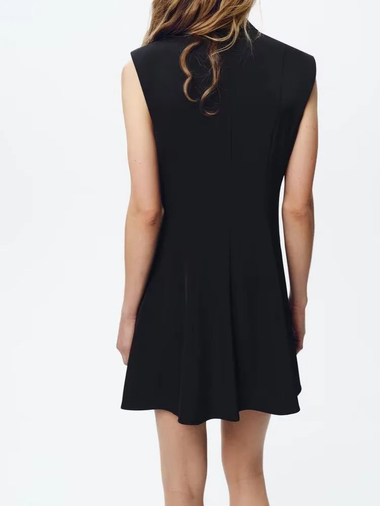 Summer New Arrival Women's Dr Gauze Comfortable Svel round Ne  Dr A-Line Skirt Single Button Closure ort ...