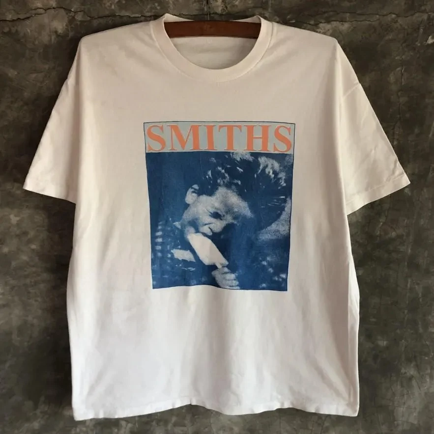 

Женская летняя футболка больших размеров в винтажном стиле The Smiths, хлопковая, дышащая, стильная, универсальная, в уличном стиле, оверсайз