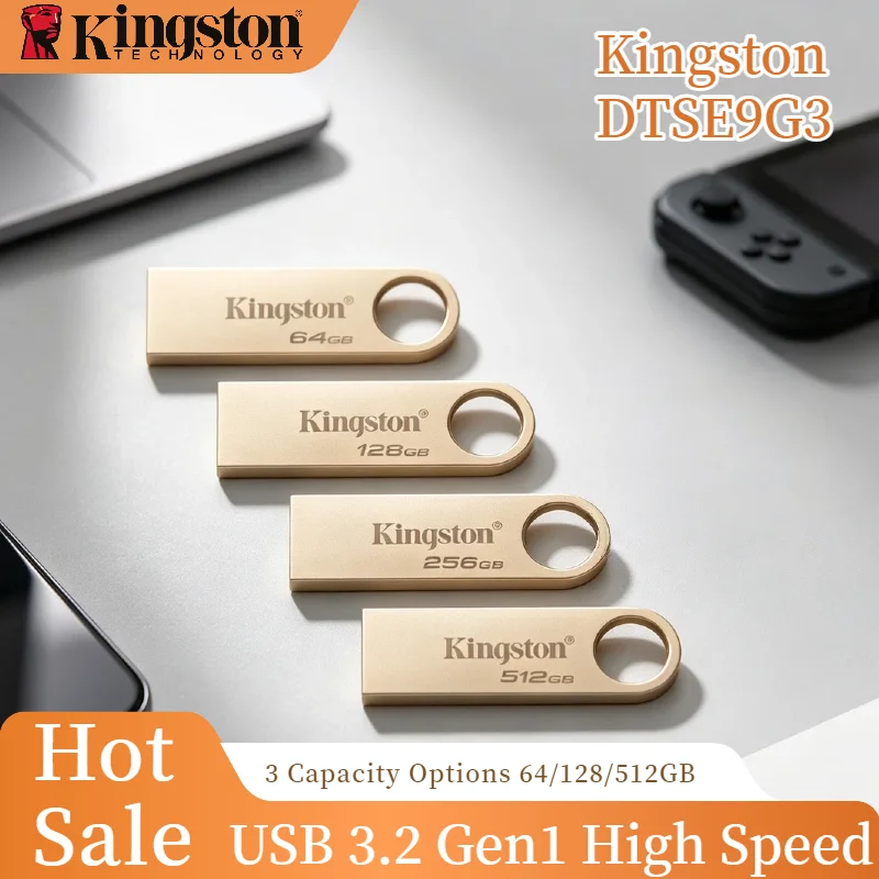 Kingston High Speed Metal USB 3.2 Flash Drive for TV Car Max 220MB/s Read 100MB/s Write Pen Drive USB Disk Stick Pro
