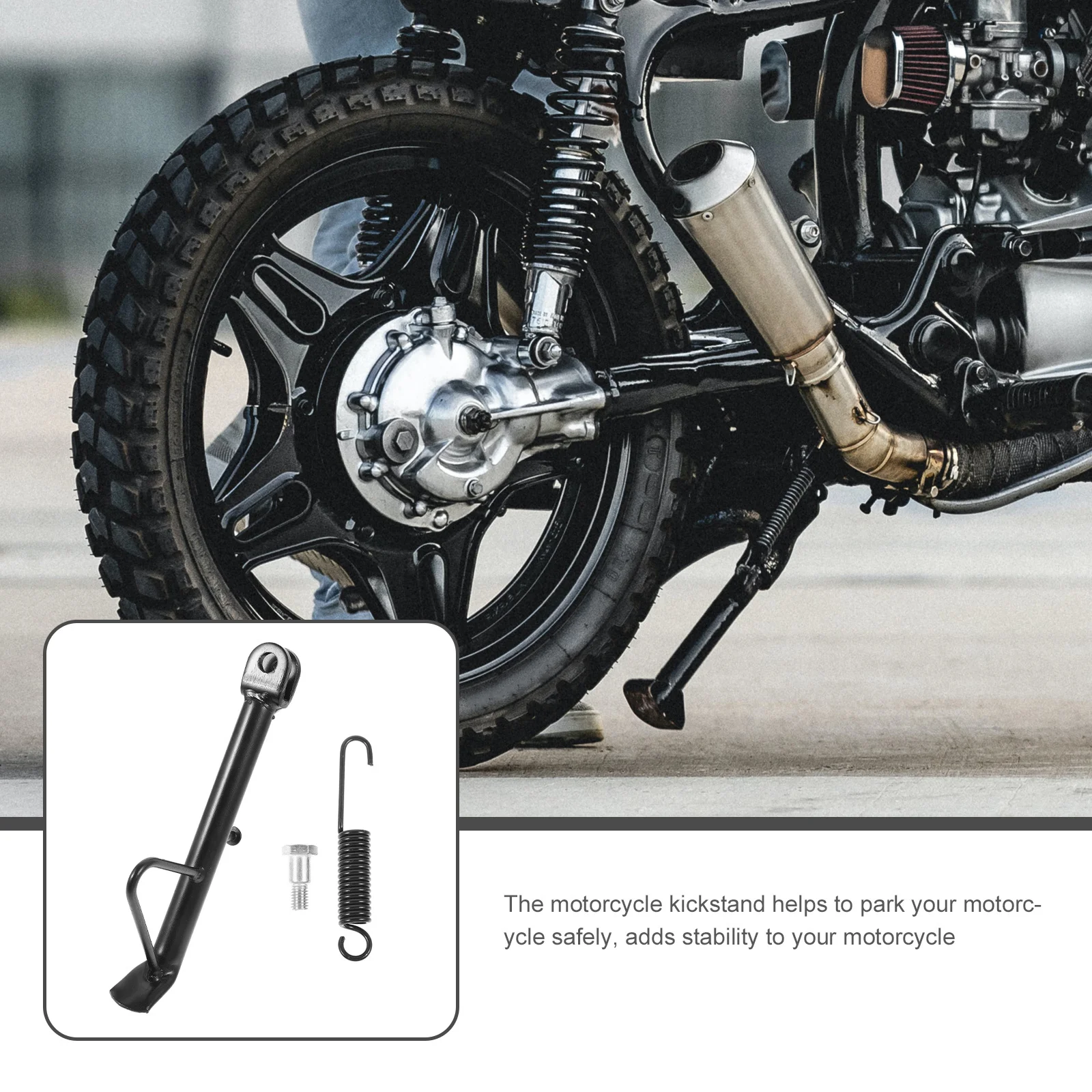 

1Set Motorcycle Kickstand Metal Side Stand Strong Load Bearing Replacement Part Practical Accessory for Scooter Electric