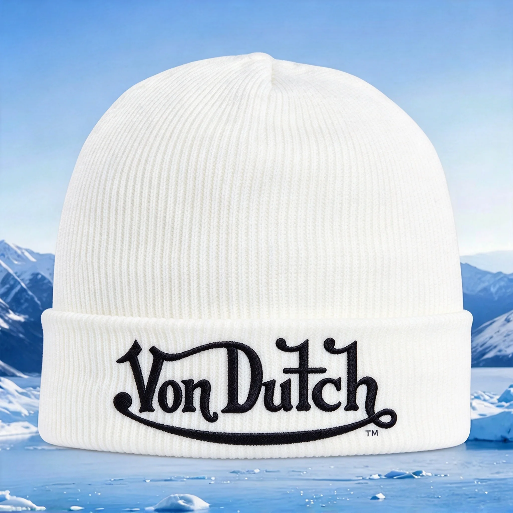 2026 Men Women Winter Knit Beanie Hat Retro Gothic Script Printed fabric Cap Daily Outdoor Casual Warm Headwear