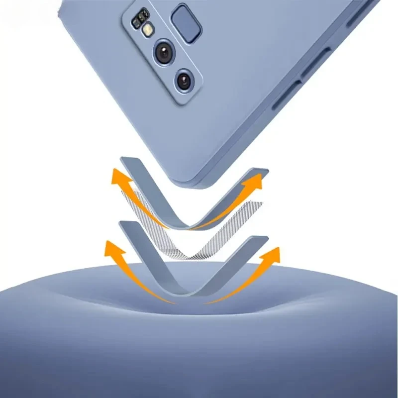 Funda de silicona líquida Original para Samsung Galaxy Note 9, Protector de lente, funda de teléfono suave a prueba de golpes para SamsungNote9 Note9