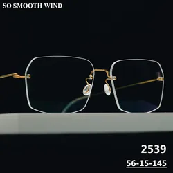 Denmark Brand Rimless Glasses Frame Ultralight Screwless Men Business Square Eyeglasses Women No Frames Eyewear Spectacles Gafas