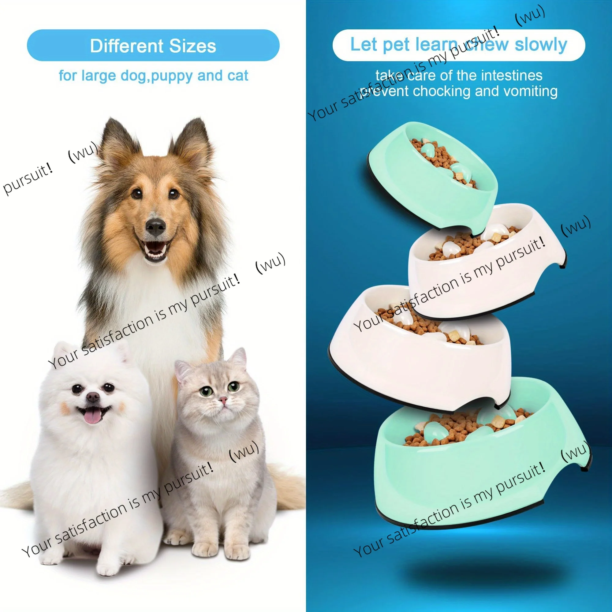 وعاء تغذية للحيوانات الأليفة، طعام بطيء مضاد للاختناق، مستلزمات الحيوانات الأليفة أدوات تناول الطعام